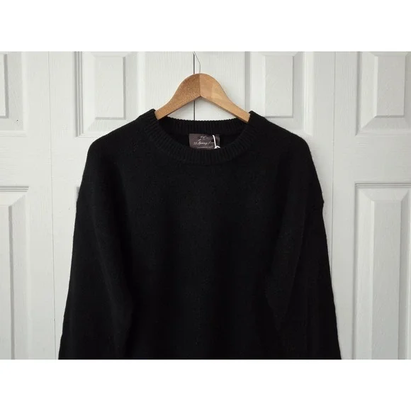 J. Crew Spring Street Cashmere Luxe-weight Crewneck Sweater Womens XS Black NWT